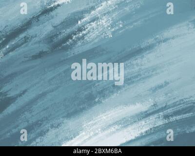 astratto blu bianco acqua colore vernice texture su tela, sfondo. Illustrazione di alta qualità Foto Stock