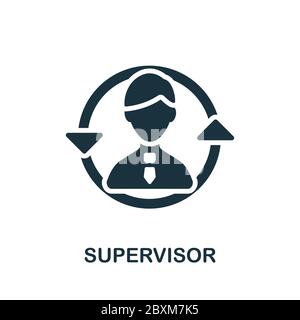 Icona supervisore. Semplice elemento della raccolta di gestione aziendale. Creative Supervisor icona per web design, modelli, infografiche e altro ancora Illustrazione Vettoriale