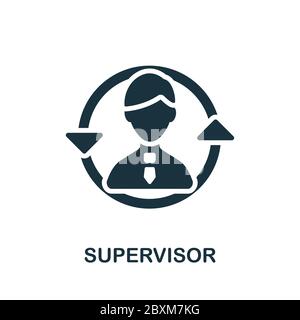 Icona supervisore. Semplice elemento della raccolta di gestione aziendale. Creative Supervisor icona per web design, modelli, infografiche e altro ancora Illustrazione Vettoriale