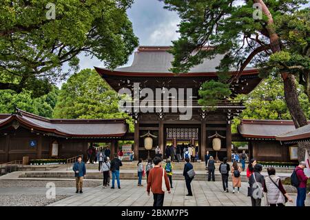 Meiji Jingu, santuario shinto di Harajuku, Tokyo, Giappone Foto Stock