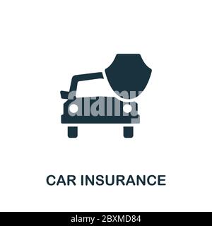 Icona assicurazione auto. Elemento semplice della collezione di condivisione. Icona Creative Car Insurance per web design, modelli, infografiche e altro ancora Illustrazione Vettoriale