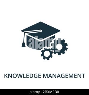 Icona di Knowledge Management della raccolta di gestione della reputazione. Simbolo di Knowledge Management per elementi di linea semplici per modelli, web design e. Illustrazione Vettoriale