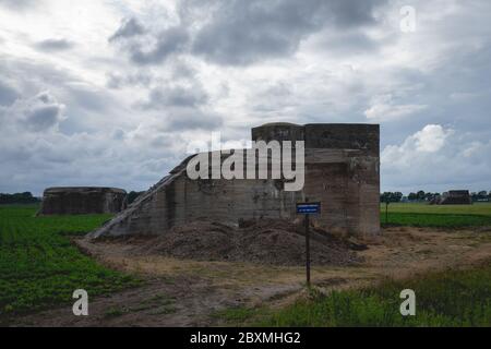 Bunker tedeschi seconda guerra mondiale, Steenbergen Paesi Bassi 5 giugno 2020 Foto Stock