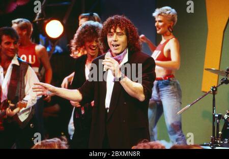 Extratour, Comedy- und Musikshow, Deutschland 1985 - 1989, Gaststar: Britischer Sänger Frank Ryan Foto Stock