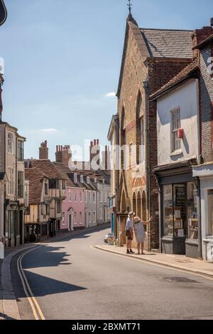 Una Lewes High Street deserta durante Lockdown, East Sussex, Regno Unito Foto Stock