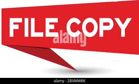 Banner vocale in carta rossa con copia di file di testo su sfondo bianco (Vector) Illustrazione Vettoriale