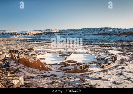 Pueblo Bonito è la più grande casa di cultura Chaco NHP Foto Stock