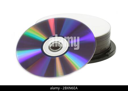 Compact Disk - pila DVD Foto Stock