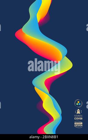 Abstract background ondulata per banner, flyer, per la copertina del libro, poster. Effetto dinamico. Illustrazione Vettoriale. Modello di progetto. Illustrazione Vettoriale