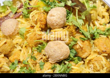 Briyani di soia isolati su sfondo bianco Foto Stock