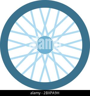 Ruota con aghi icona vettoriale piatta isolata Illustrazione Vettoriale
