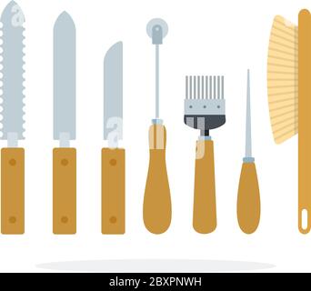 Strumenti del vettore apicoltore disegno di materiale piatto oggetto isolato su sfondo bianco. Illustrazione Vettoriale