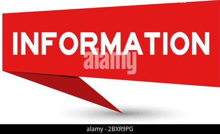 Banner vocale in carta rossa con informazioni sulle parole su sfondo bianco (Vector) Illustrazione Vettoriale