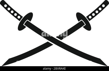 Icona delle spade Samurai. Semplice illustrazione di samurai spade vettore icona per web design isolato su sfondo bianco Illustrazione Vettoriale
