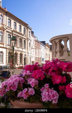 Case in stile Wilhelminiano su Arndtstrasse, nel quartiere di Suedstadt, Bonn, Renania Settentrionale-Vestfalia, Germania. Gruenderzeithaeuser in der Arndtstrasse i Foto Stock