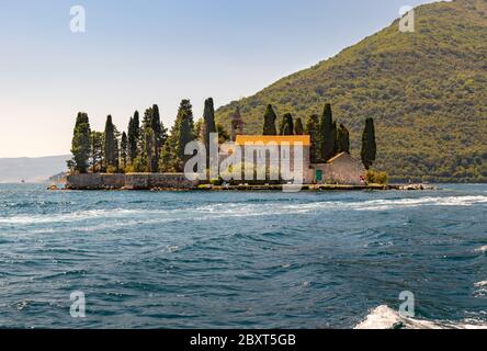 Otocico Sveti Dorde, Perast, Montenegro. Vista da Nord Foto Stock