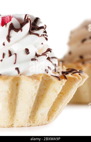 Torta con panna montata Foto Stock