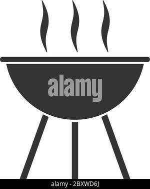 barbecue in tostiere. Icona nera piatta su sfondo bianco Illustrazione Vettoriale