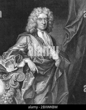 Edward Colston (1721 – 1636) è stato un commerciante inglese, un commerciante di schiavi, un membro conservatore del Parlamento e un filantropo. Foto Stock