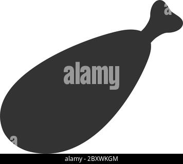 Gamba di carne. Icona nera piatta su sfondo bianco Illustrazione Vettoriale