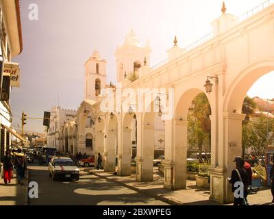 Basilica de San Francisco de Charcas a Sucre, Bolivia, Sud America. Foto Stock