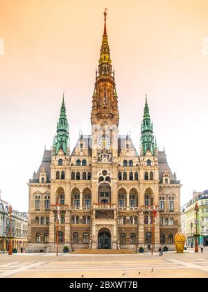 Palazzo Comunale di Liberec, edificio storico nel centro della città, Repubblica Ceca. Foto Stock