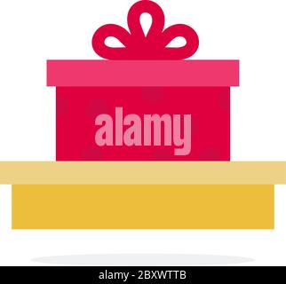 Confezioni regalo vettoriali disegno di materiale piatto oggetto isolato su sfondo bianco. Illustrazione Vettoriale