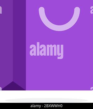 Viola borsa regalo vettore materiale piano disegno oggetto isolato su sfondo bianco. Illustrazione Vettoriale