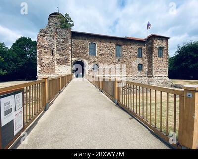 Fuori dal castello di Colchester, Colchester Park, Colchester Essex, Inghilterra Foto Stock