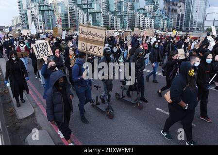 Black Lives Matter Vauxhall to Whitehall March, Londra, Regno Unito, 07 giugno 2020. Credito: Alamy News Foto Stock