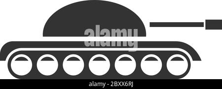 Esercito di carri armati. Icona nera piatta su sfondo bianco Illustrazione Vettoriale