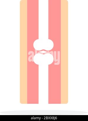 Vettore osseo umano disegno di materiale piano oggetto isolato su sfondo bianco. Illustrazione Vettoriale