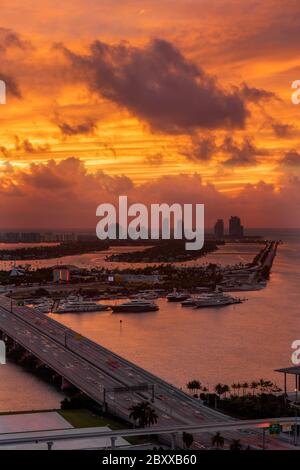 Il sole di Miami Foto Stock