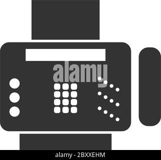 Fax. Icona nera piatta su sfondo bianco Illustrazione Vettoriale