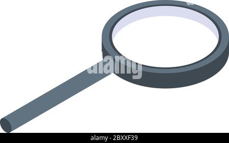 Vetro icona lente di ingrandimento, stile isometrico Illustrazione Vettoriale