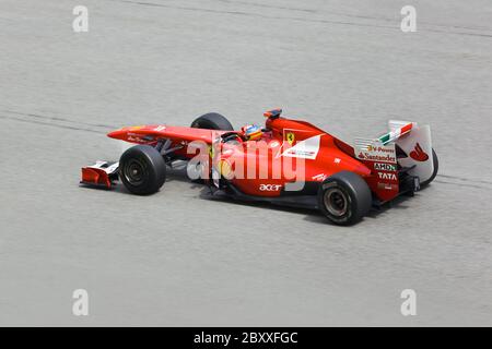 SEPANG, MALESIA - 8 aprile: Fernando Alonso (team della Scuderia Ferrari Marlboro) in corrispondenza di prime prove libere del GP di Formula 1, 8 aprile 2011, se Foto Stock