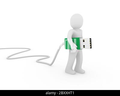3d uomo umano stick USB Foto Stock