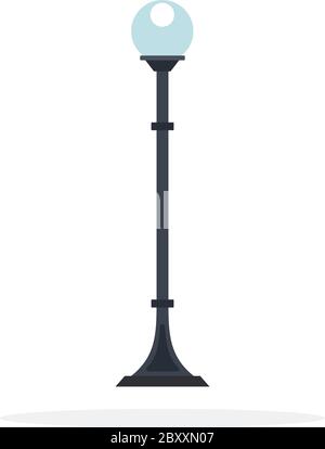 Street LAMP vettoriale disegno di materiale piatto oggetto isolato su sfondo bianco. Illustrazione Vettoriale