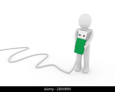 3d uomo umano stick USB Foto Stock