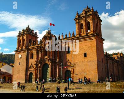 Cattedrale barocca di Santo Domingo a Plaza de Armas a Cusco, Perù Foto Stock