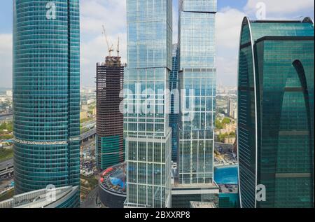 I moderni grattacieli in città di Mosca, Russia Foto Stock