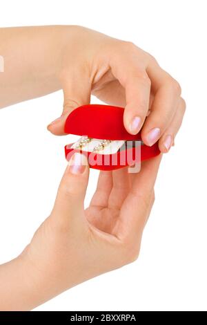 Regalo di apertura delle mani Foto Stock