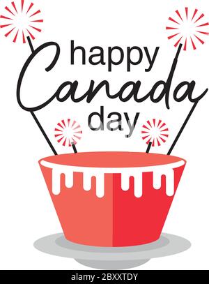 giornata felice canada con cupcake, nazionale vacanza vettore illustrazione disegno Illustrazione Vettoriale