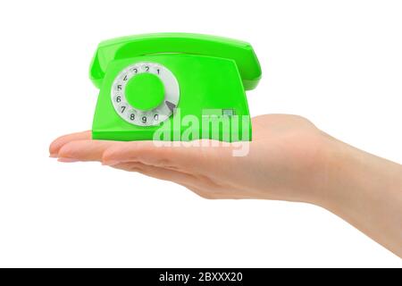 Mano con telefono Foto Stock