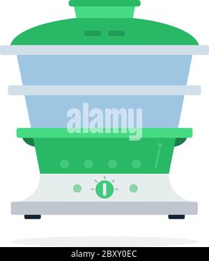 Doppio vettore caldaia piatto isolato Illustrazione Vettoriale