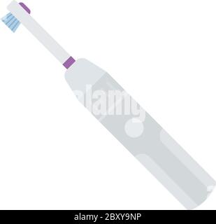 Icona vettoriale dello spazzolino elettrico isolata in piano Illustrazione Vettoriale