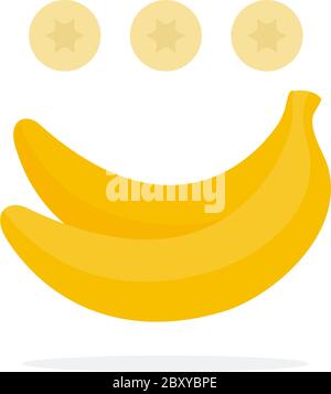 Banane mature intere e fette di banana Illustrazione Vettoriale