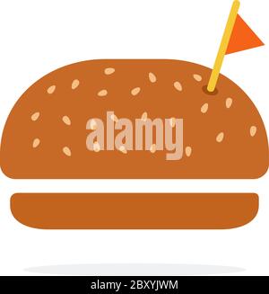 Cuoci con semi di sesamo per hamburger Illustrazione Vettoriale