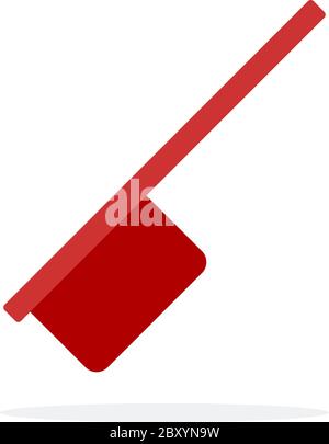 Cucchiaio rosso per misurazione per integratori sportivi piatto isolato Illustrazione Vettoriale