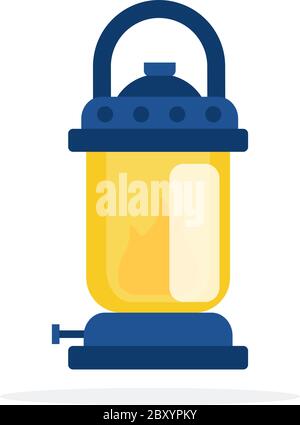 Maneggiare il vettore isolato piano della vecchia lampada Illustrazione Vettoriale